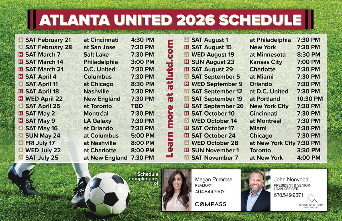 eTouch Marketing Atlanta United Schedule Direct Mail Post Card Atlanta GA